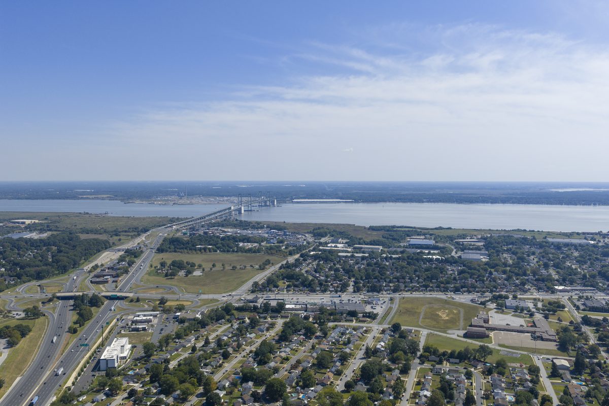 The Delaware Memorial Bridge over the Delaware River